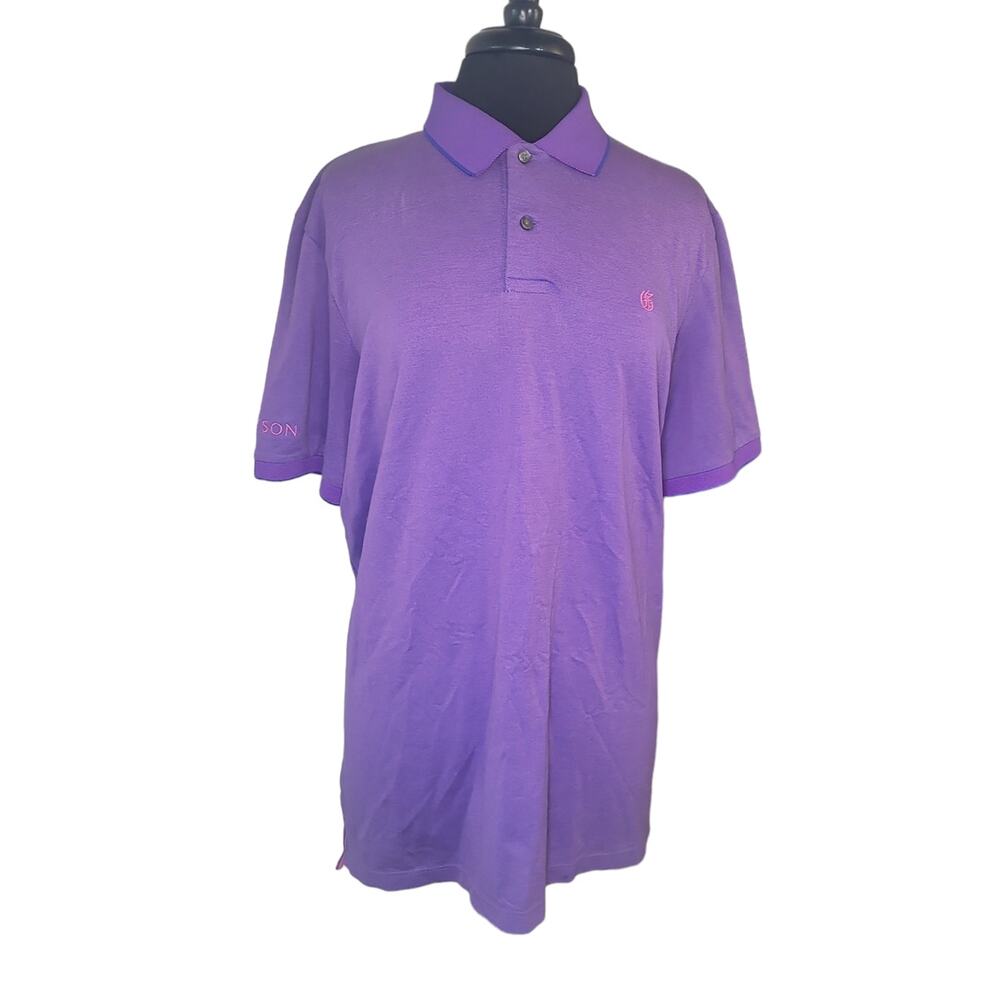 Greyson Saranac Purple Performance Golf Polo Men’s L EUC